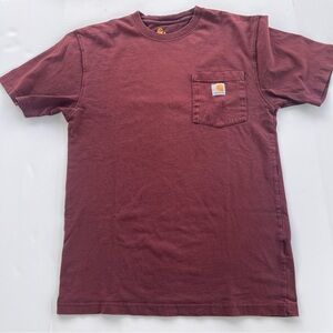 Carhartt Men's Burgundy Short Sleeve Pocket Tee
